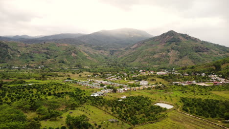 circular aerial view of a deforested valley