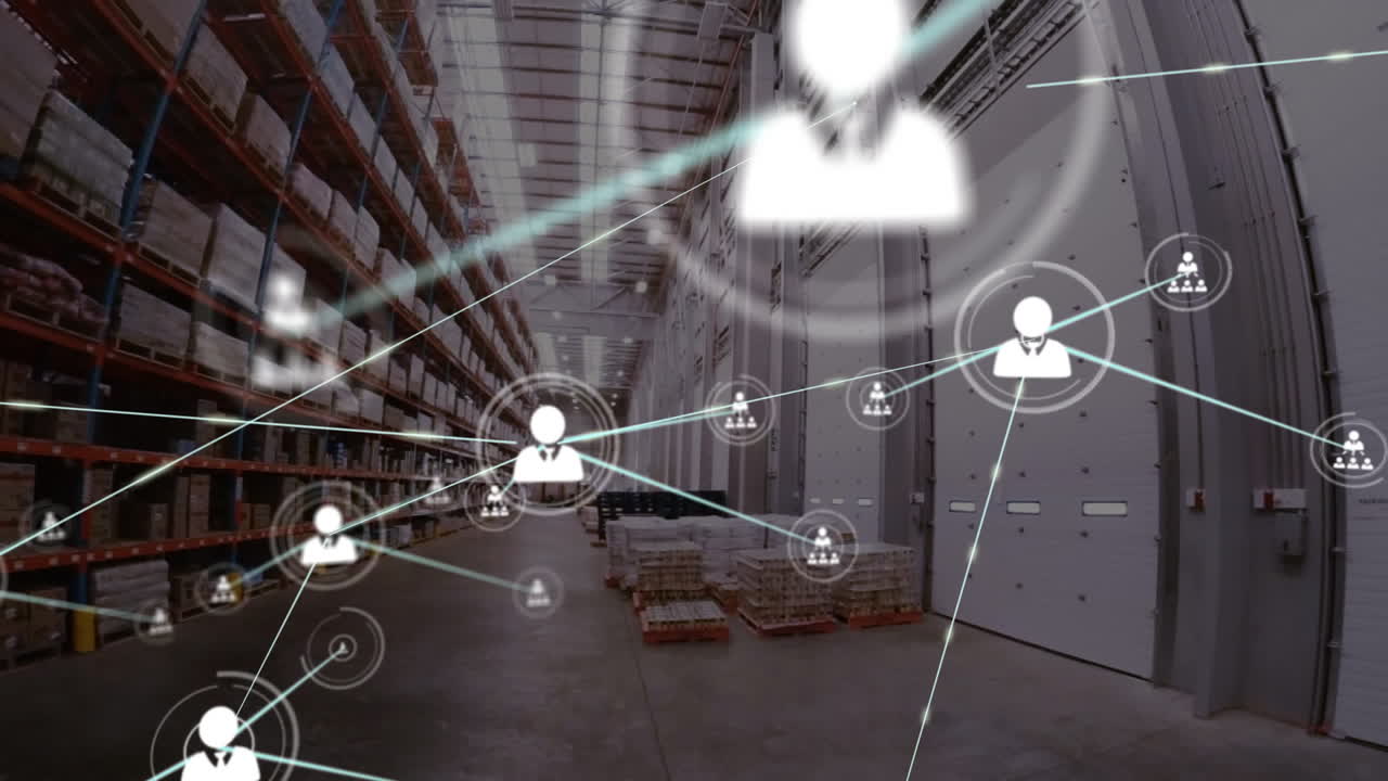 animación de la red de conexiones a través del almacén