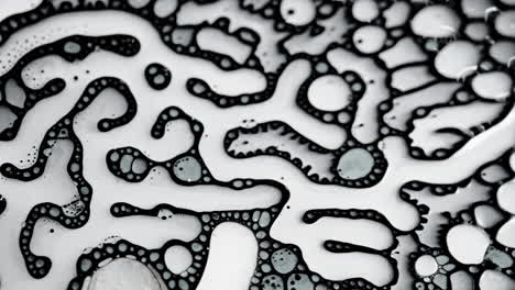 abstract macro shot of liquid mixture creating intricate patterns and textures
