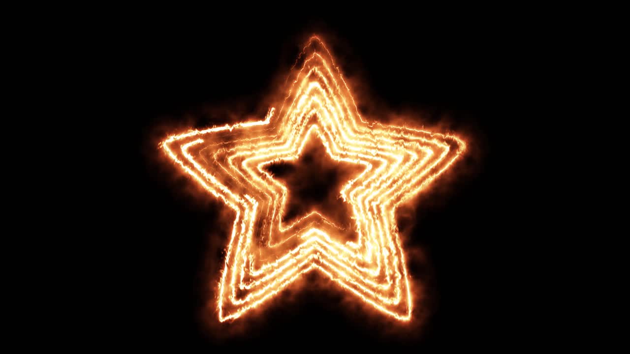A vibrant animation of glowing stars with fiery transitions, creating a mesmerizing visual effect against a dark background