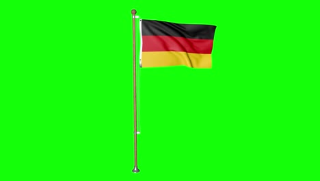 green screen hiper realistic loop flag of germany with flagpole waving in the wind german flag fluttering animation 3d 4k