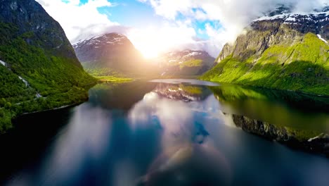 aerial footage from beautiful nature norway.