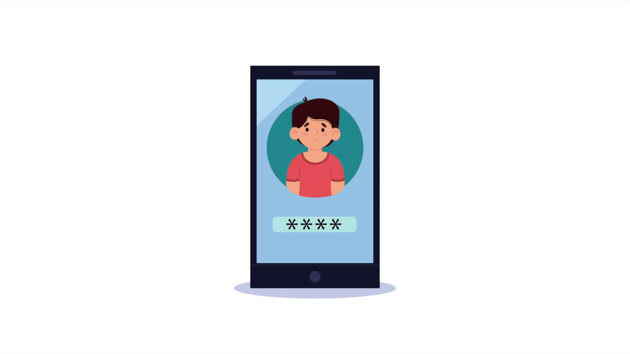 smartphone with account man login