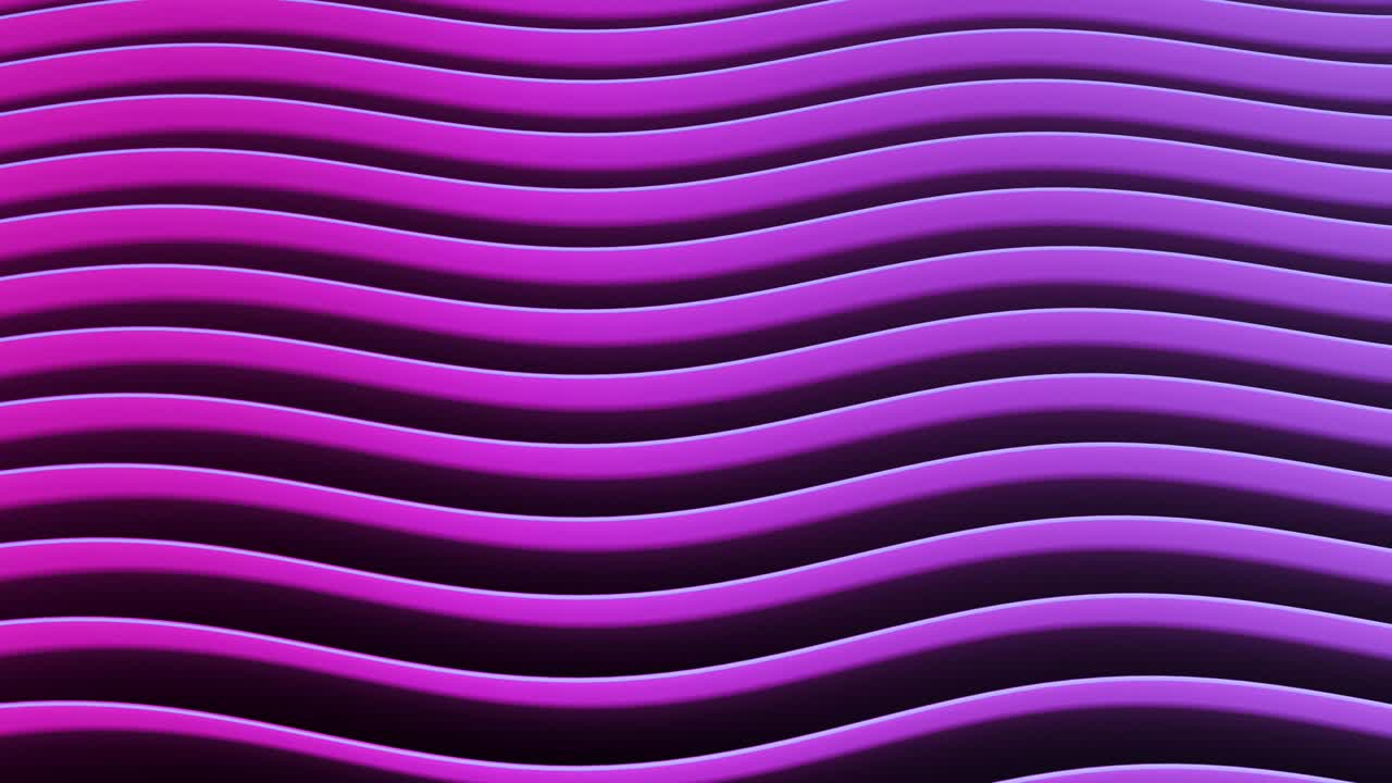Abstract color horizontal waves 3d shapes set of different color animation. 4k looping footage.