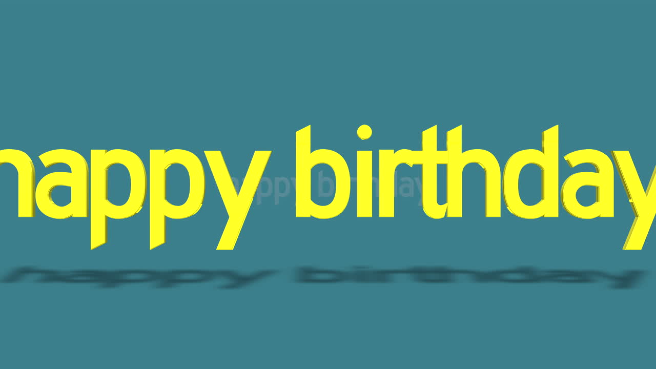 texto de feliz cumpleaños rodante en degradado azul