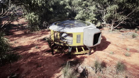 futuristic dome structure in a forest