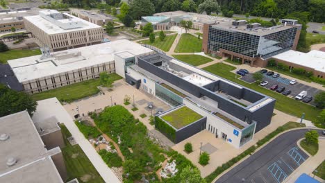 aerial view of a university campus
