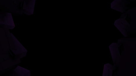 animation of kaleidoscope of 3d green and red shapes rotating on black background