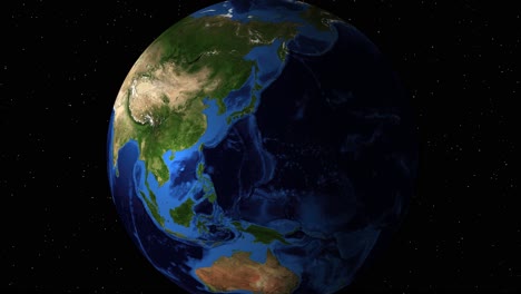 globos animados que giran y hacen zoom en el espacio