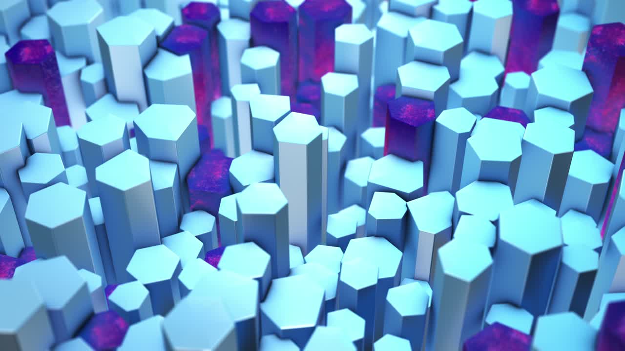 rotación lenta de formas hexágonas abstractas animación de fondo. bucle