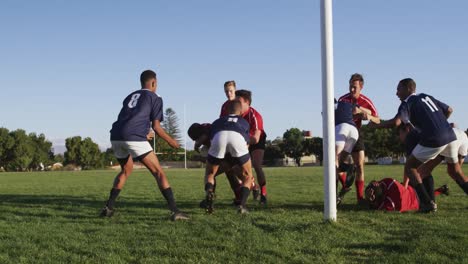 Rugby-players-having-match-on-the-field