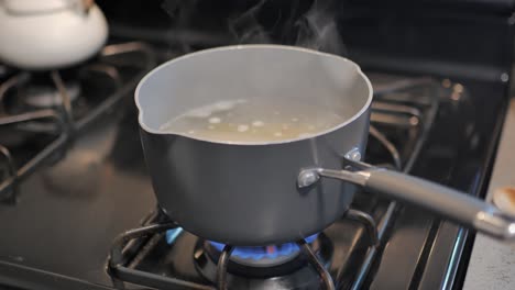 steam coming out of a stove top pot