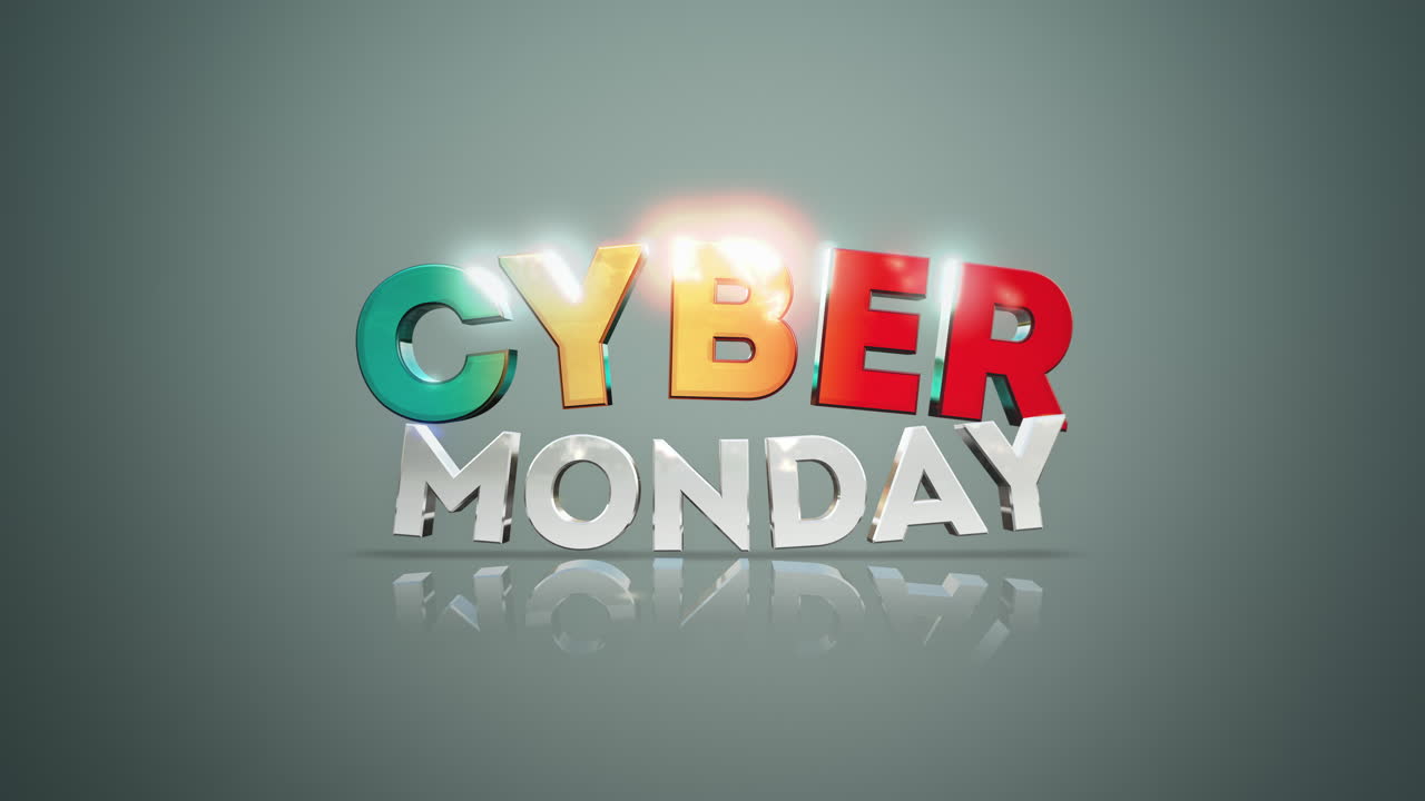 texto moderno y colorido de cyber monday en gradiente gris