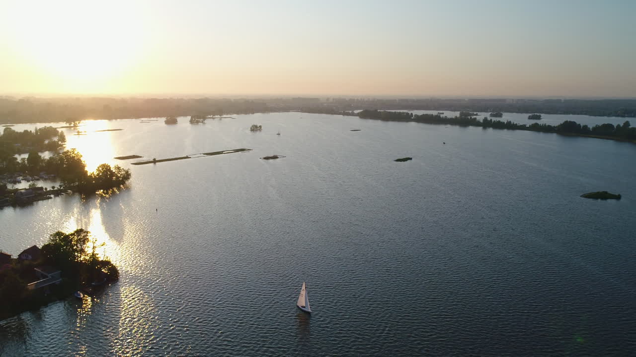 gouda, reeuwijkse plassen, 네덜란드에서 호수 elfhoeven의 파노라마