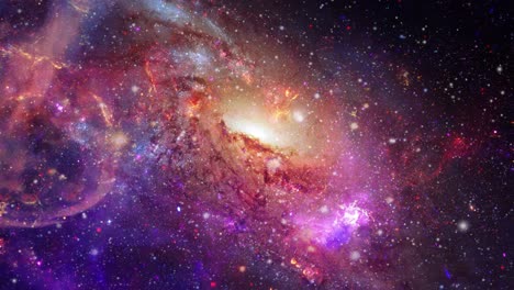 uma galáxia misteriosa no meio de uma nuvem nebulosa em um universo escuro