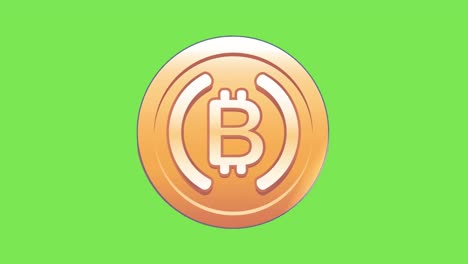 shiny bitcoin cryptocurrency spinning animation green screen