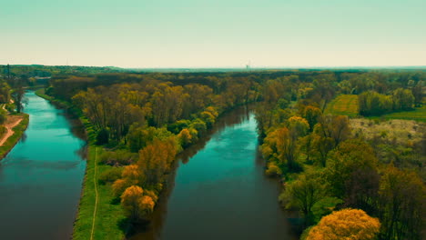 aerial view of vltava river in melnik