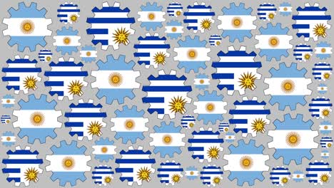 las banderas argentinas y uruguayanas girando en el fondo