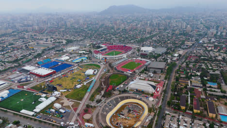 santiago de chile national stadium at winter morning