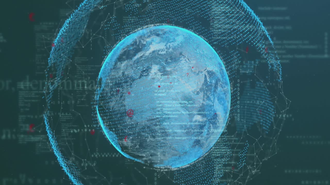 전 세계 데이터 프로세싱의 애니메이션