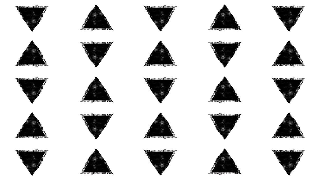 추상적인 그룬지, 색 배경에 은 모노크롬 삼각형 모양, 트렌디한 빈티지 스 모션 스타일의 손상된 동적 요소, 디자인 배너, 스프에 대한 원활한 루프 애니메이션.