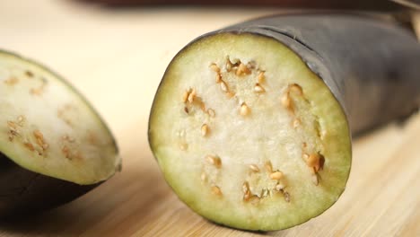 sliced eggplant on chopping board