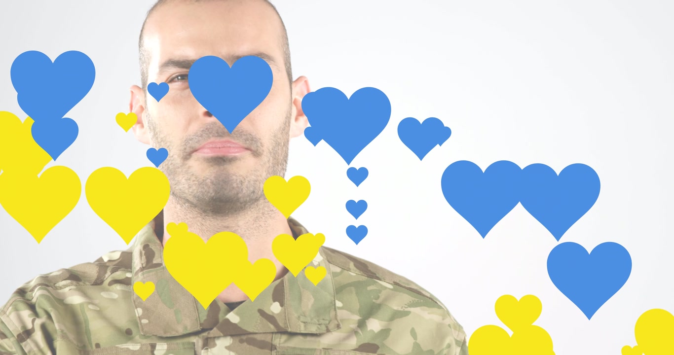 Animation of flag of european union over man asian woman wearing face mask