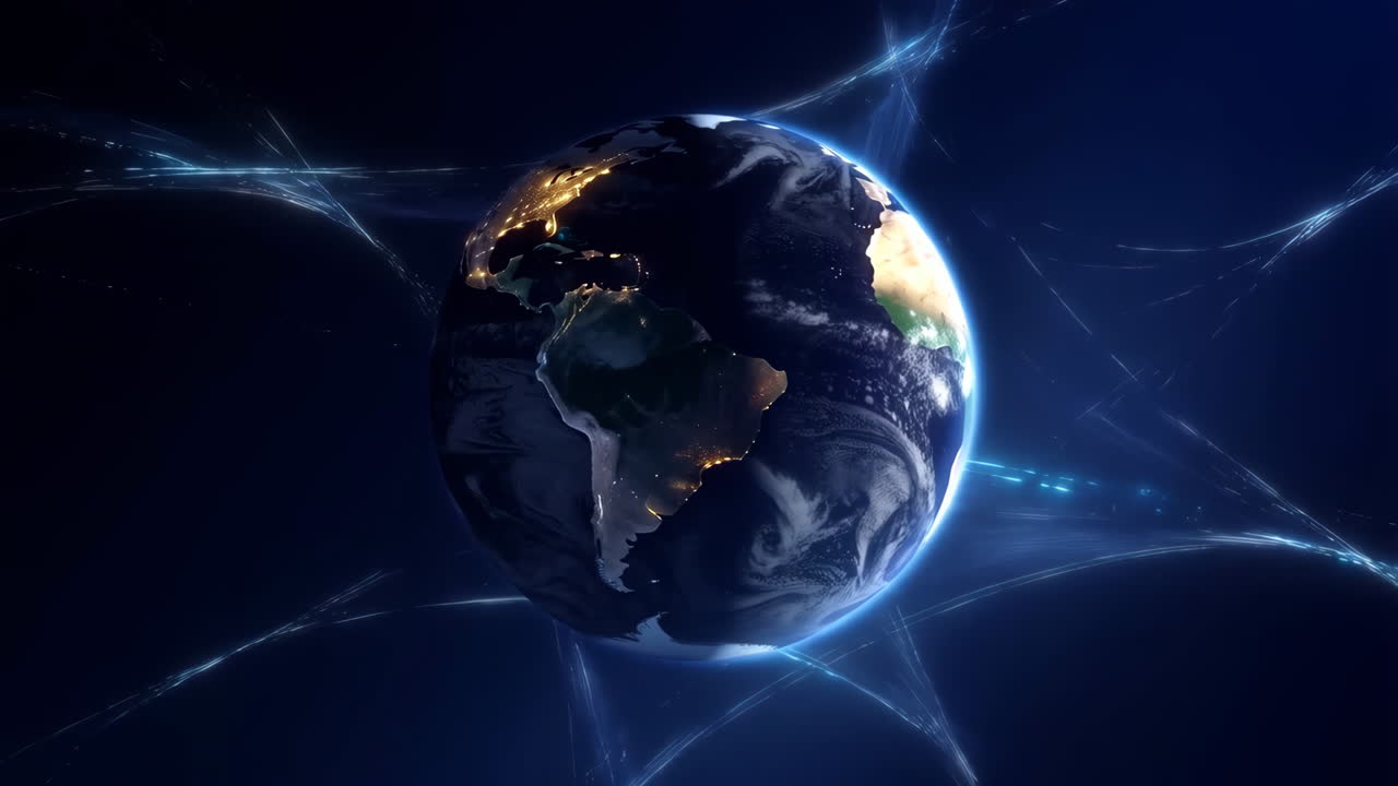 Earth with Global Network Overlay