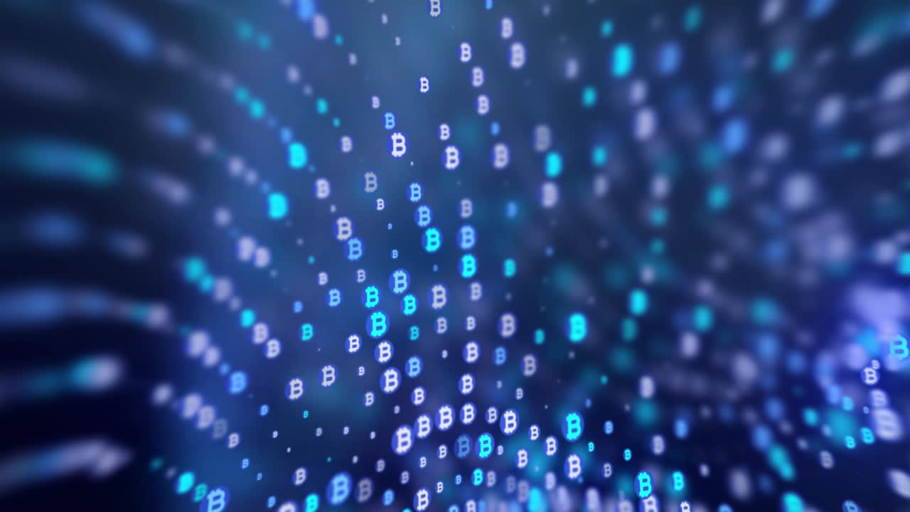 ondulado brillante lujoso punto abstracto fondo de bitcoin