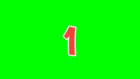 number 1 one animation green screen