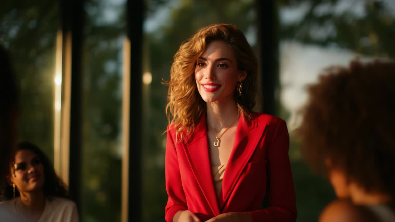 A Confident Speaker Engaging with an Enthusiastic Audience in a Bright and Inviting Environment, Capturing the Joy and Connection in a Moment of Empowering Communication