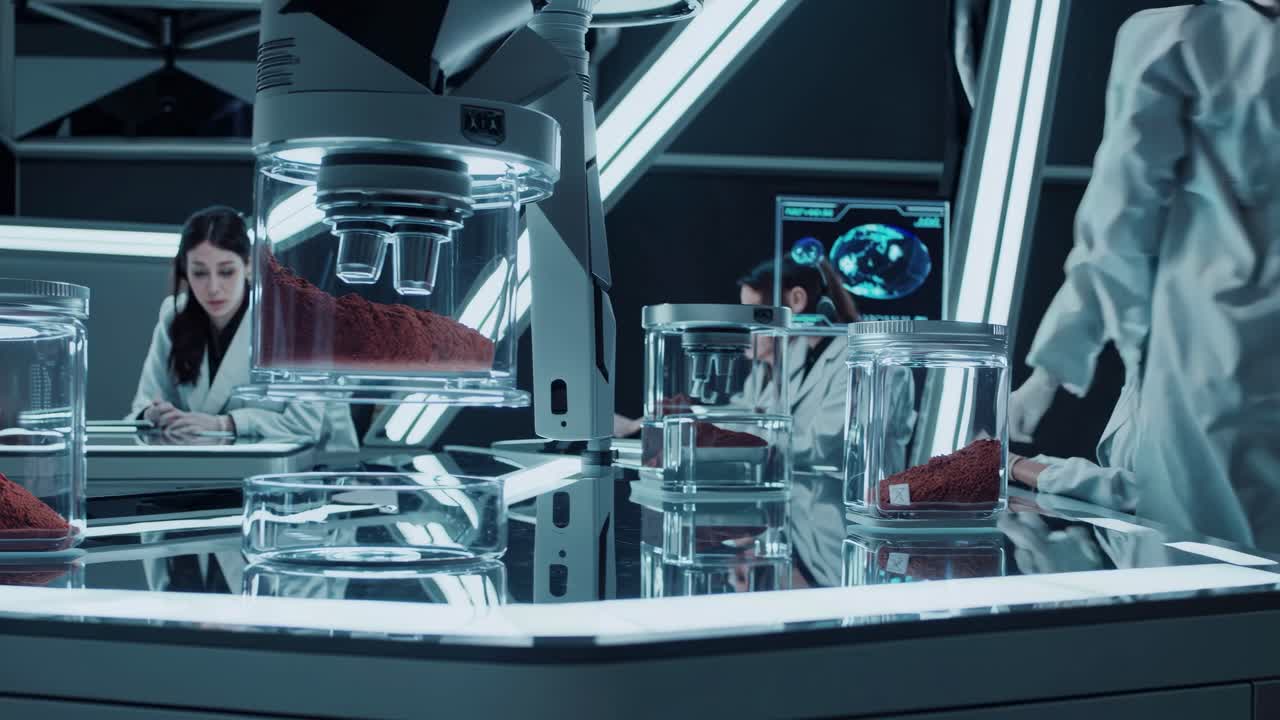 Advanced Scientific Research in a Futuristic Laboratory