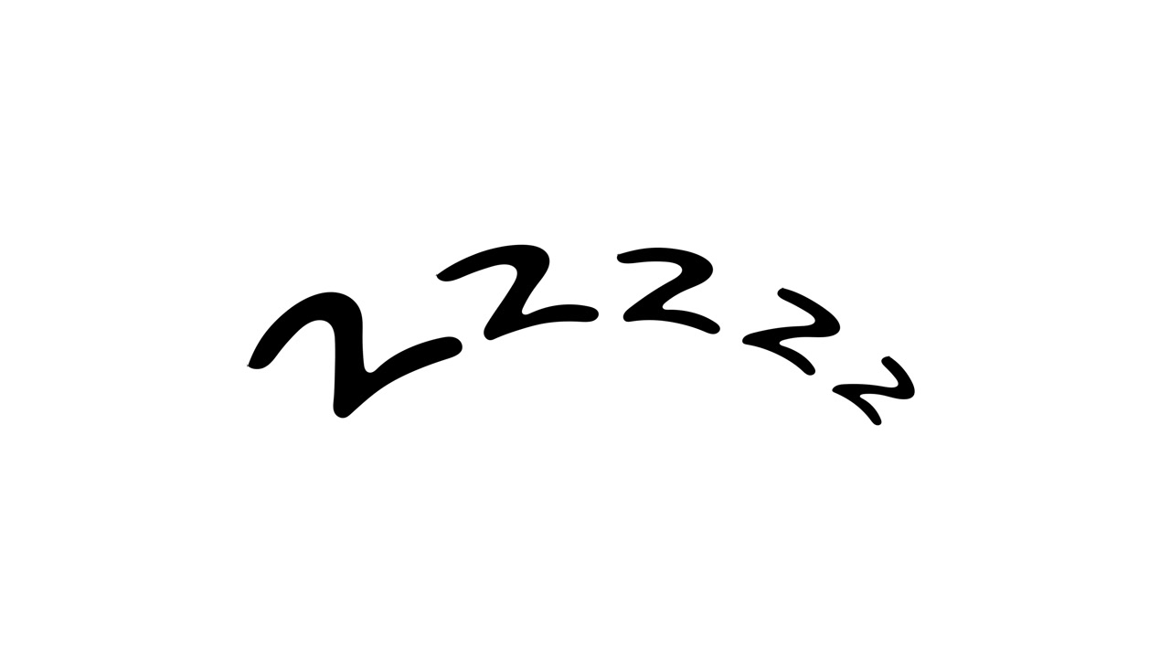 Animazione del simbolo Zzz del sonno che appare e scompare