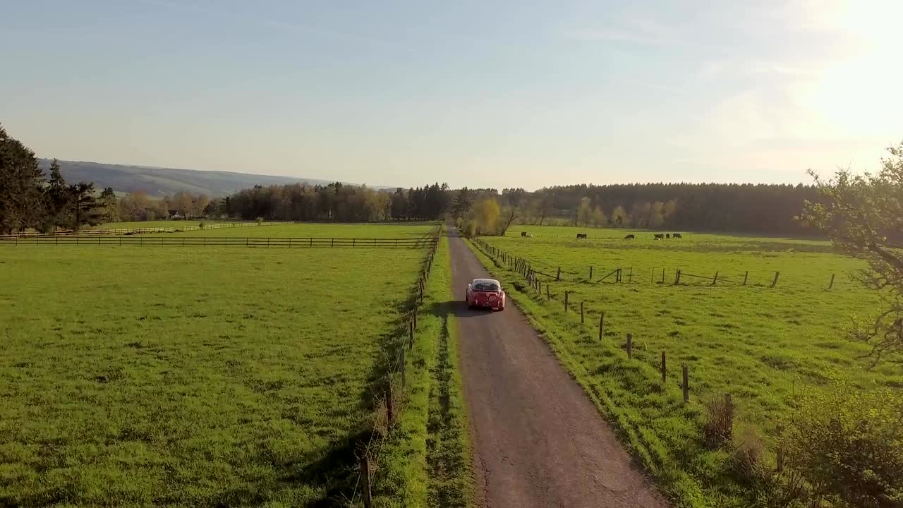 농촌 풍경 의 공중 전망