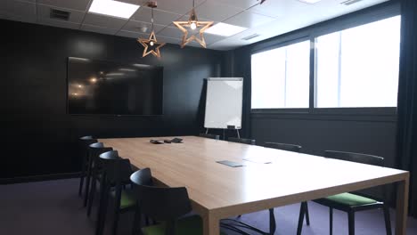 interior of spacious bright boardroom in creative office