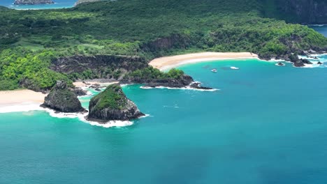 seascape volcano mountains and beach at archipelago of fernando de noronha brazil