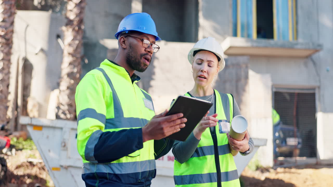 reunión en el sitio de construcción