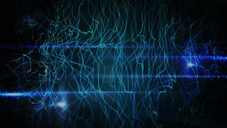 animación de la red de conexiones brillantes