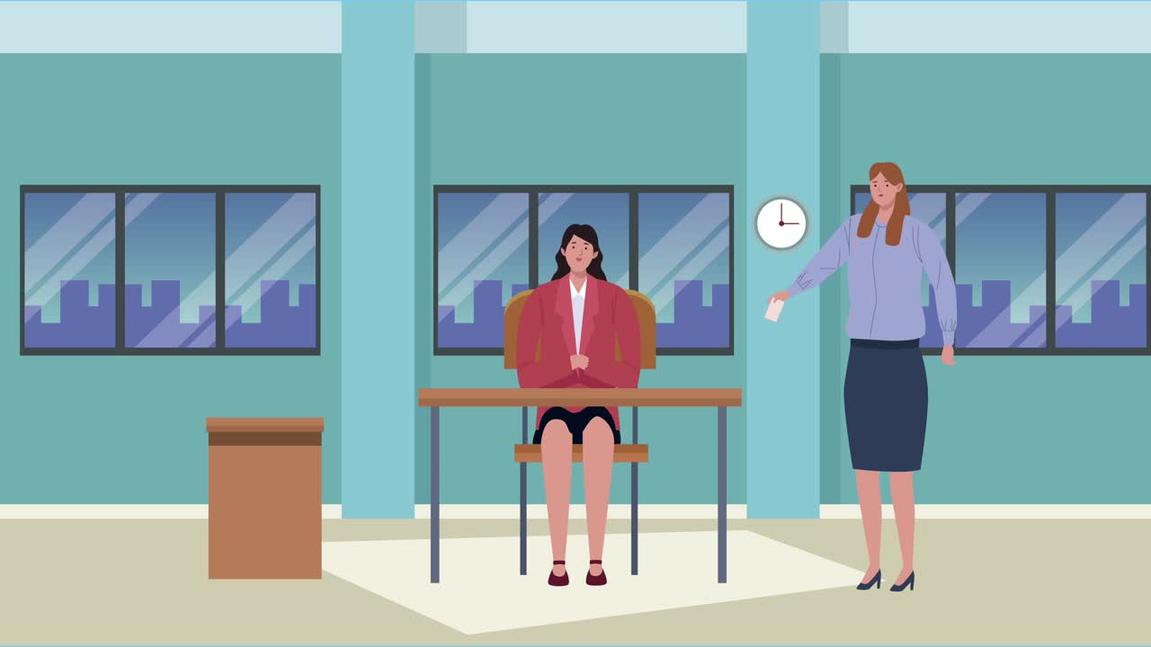 Election day animation with judge in vote place and voter | Premium ...
