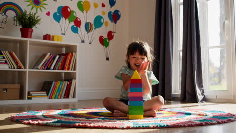 niño jugando con bloques de construcción