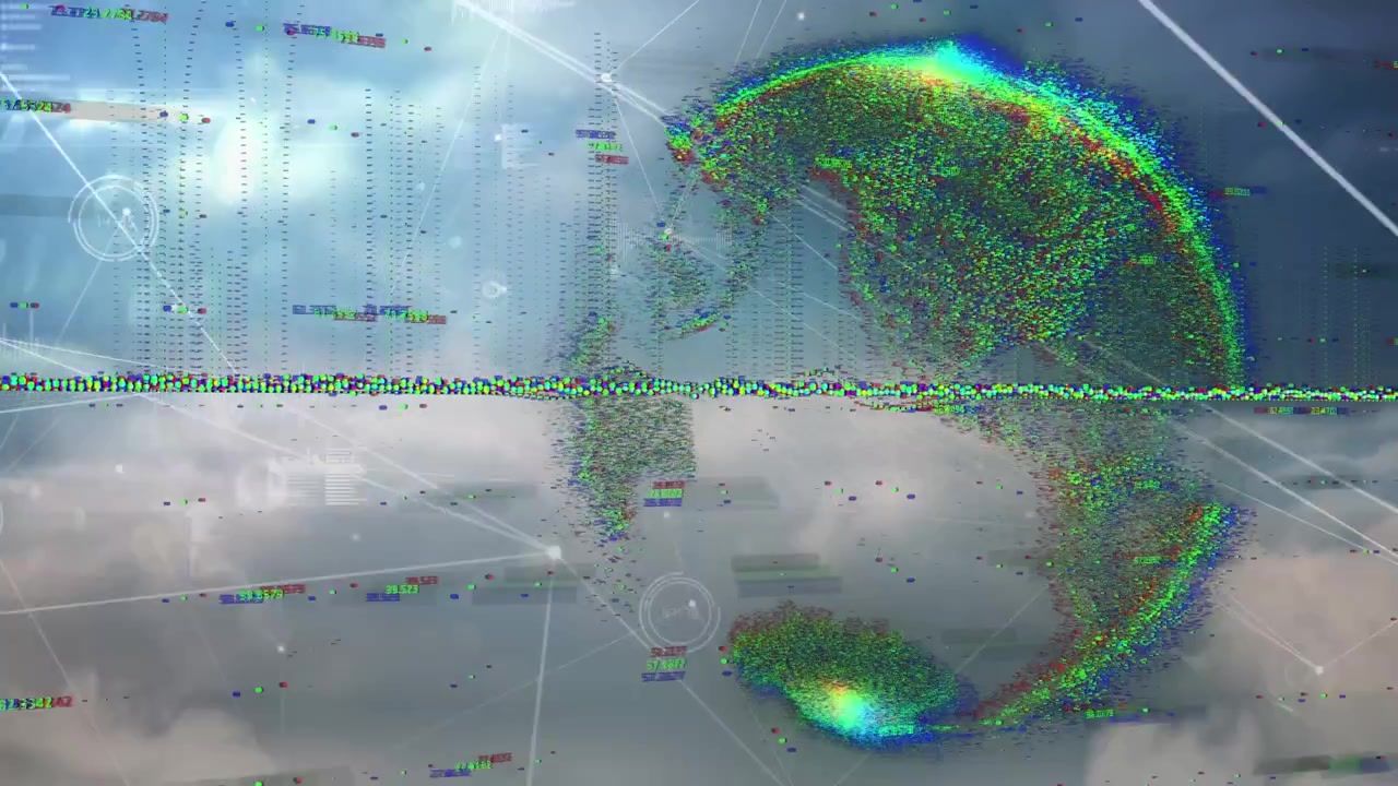 Animation of network of connections over spinning globe