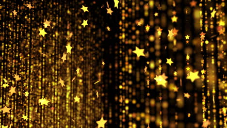 3d golden star with golden on black background with lighting effect and sparkle. luxury celebration award design. loop animation motion graphic.