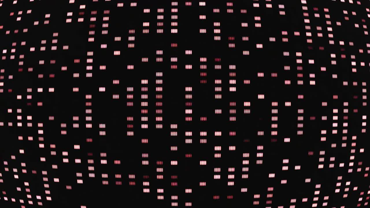 Grade Dinâmica de Luzes Rosa e Brancas em Fundo Preto