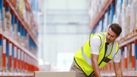 warehouse workers preparing a shipment