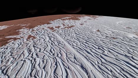 mars surface with ice features
