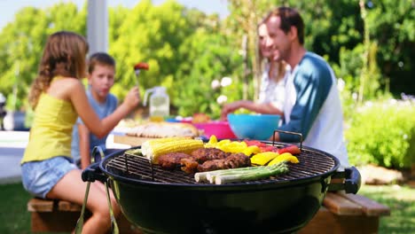 Grilling-meat-and-vegetables-on-barbecue