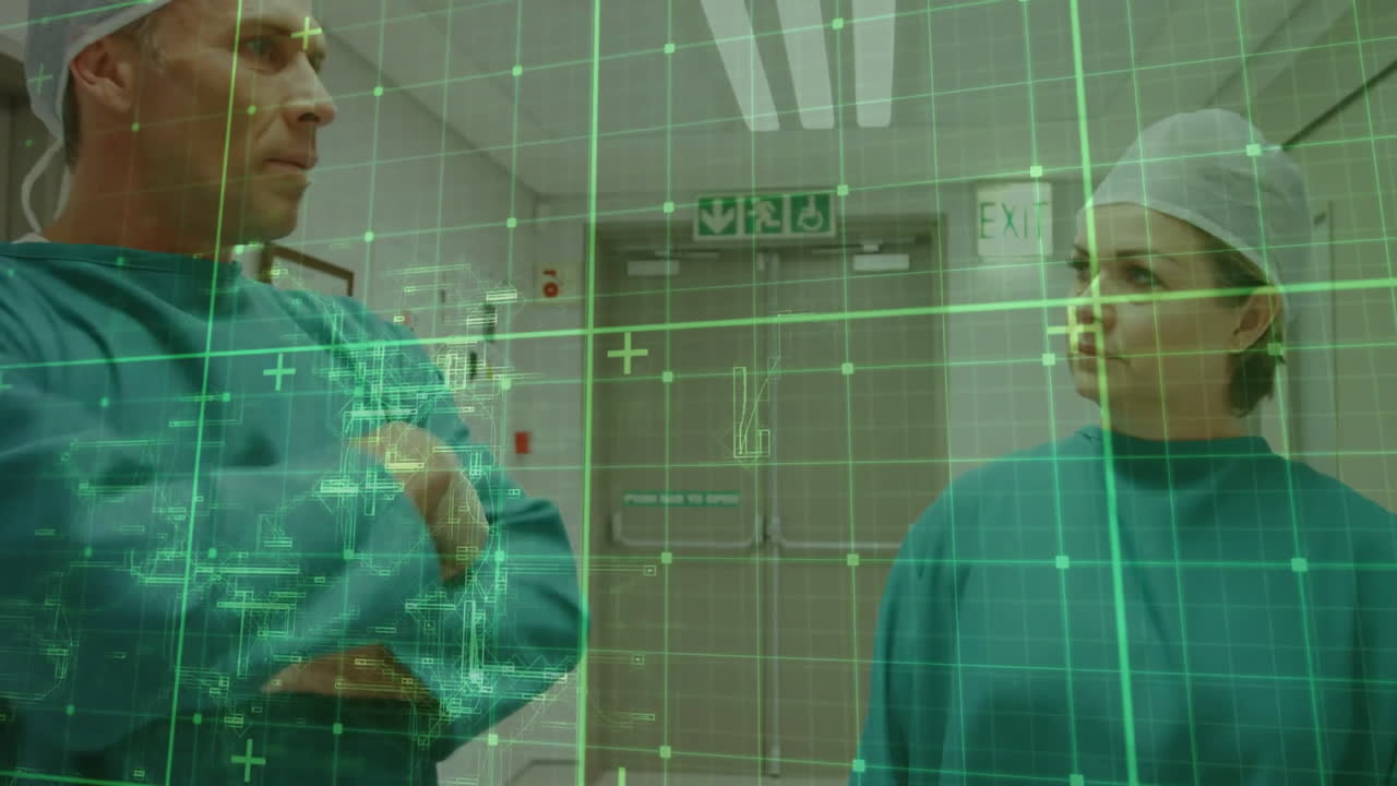 다양한 외과 의사들에 대한 데이터 처리의 애니메이션