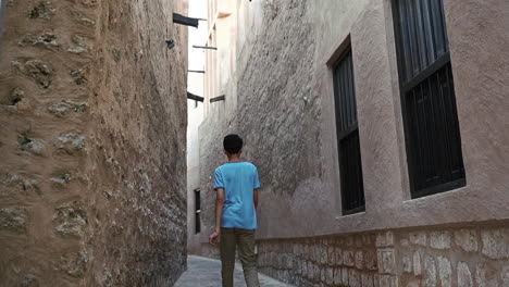 an old street in old dubai located in al fahidi historical neighbourhood, united arab emirates