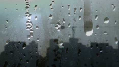 Rain-drops-and-cityscape