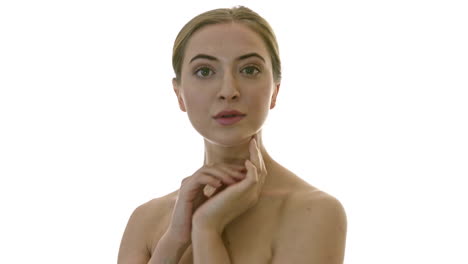 retrato de mujer de spa de belleza con expresión facial tranquila